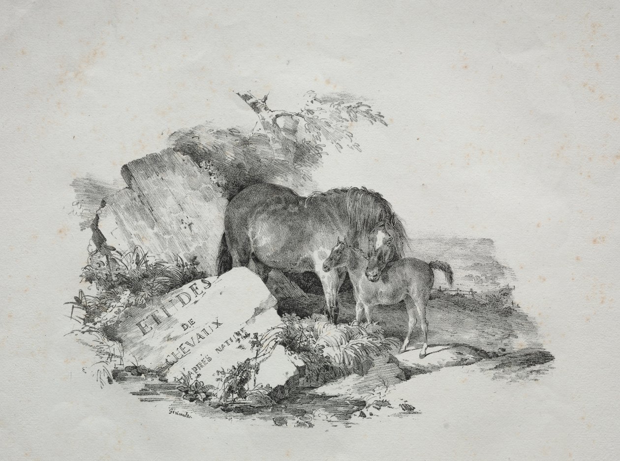 Hoppen og hendes føl af Theodore Gericault