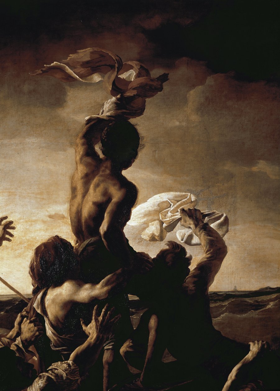 Meduse-flåden - Detalje (olie på lærred af Theodore Gericault