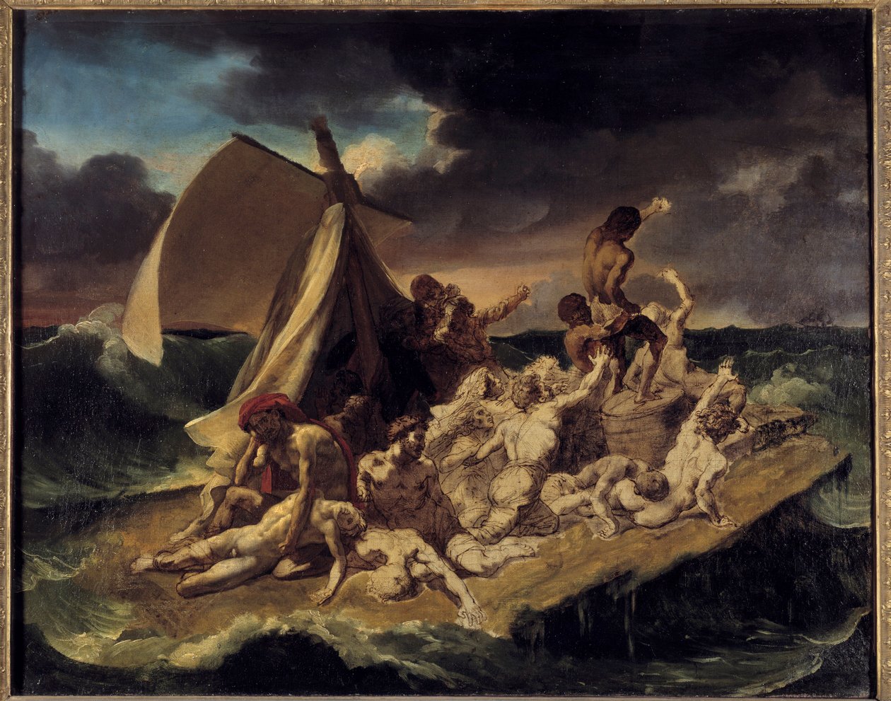 Flåden af Meduse Sketch. Maleri af Theodore Gericault (1791-1824). 1816 søn. 0,65 x 0,83 m. af Theodore Gericault