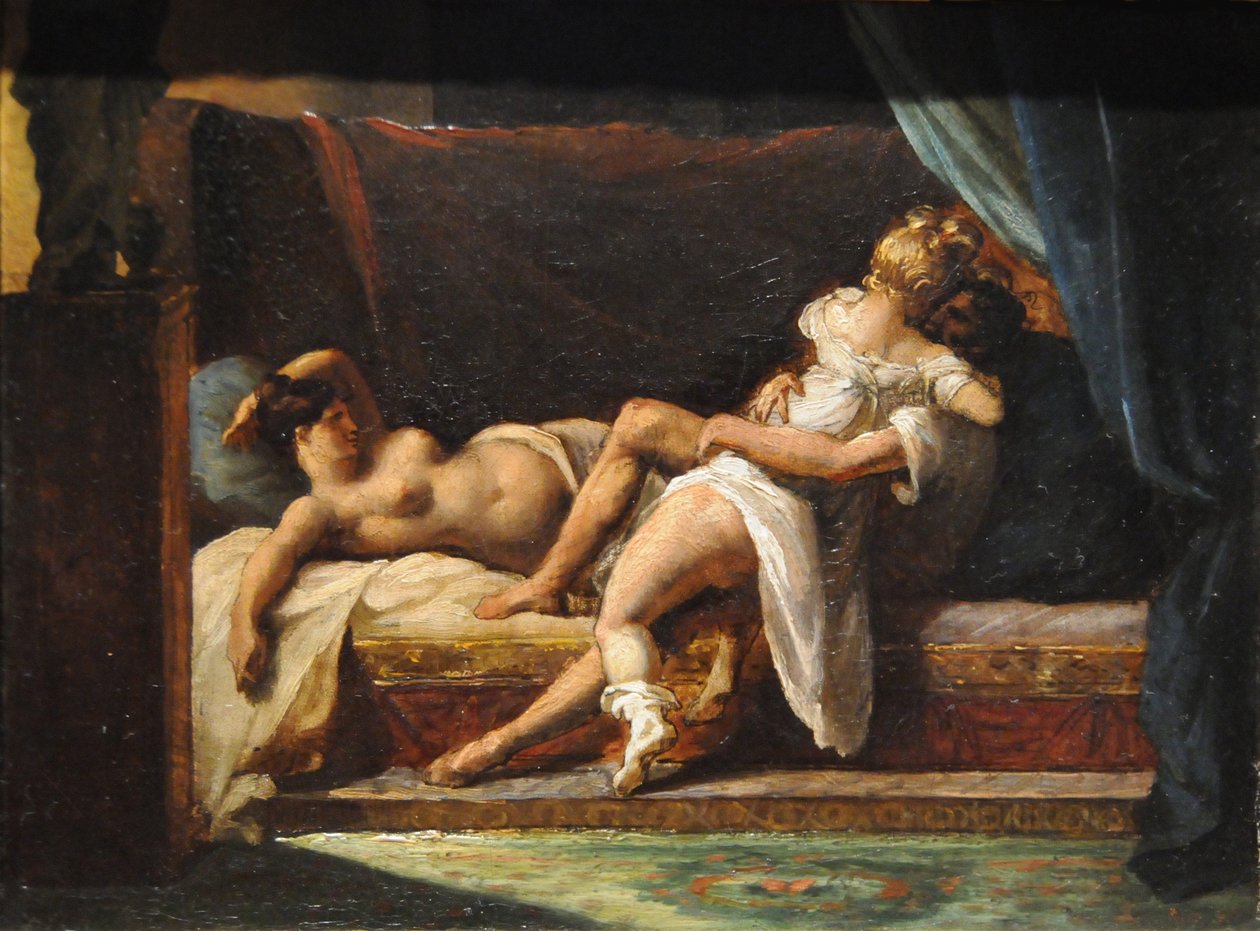 Tre elskende Kærlighed for tre, 1818-1820 af Theodore Gericault