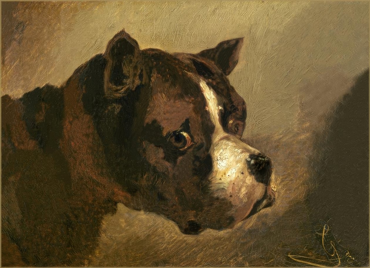 Bulldog hoved af Theodore Gericault