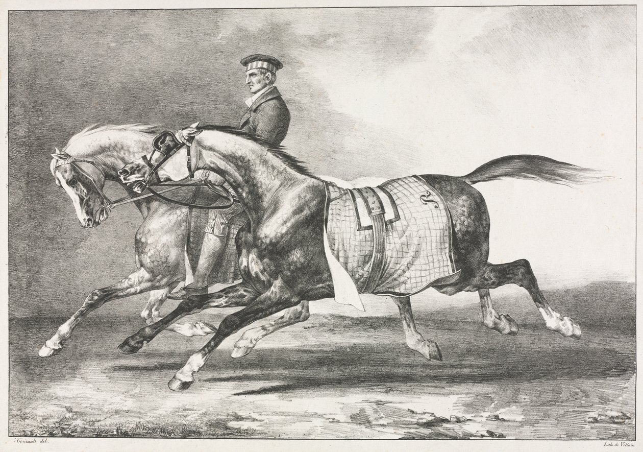 To plettede heste træner af Theodore Gericault