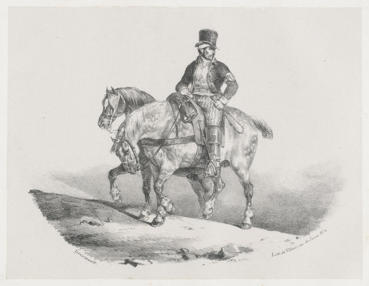 En postiljon eller De to spændte heste (A Postilion or The Two Harnessed Horses) af Theodore Gericault