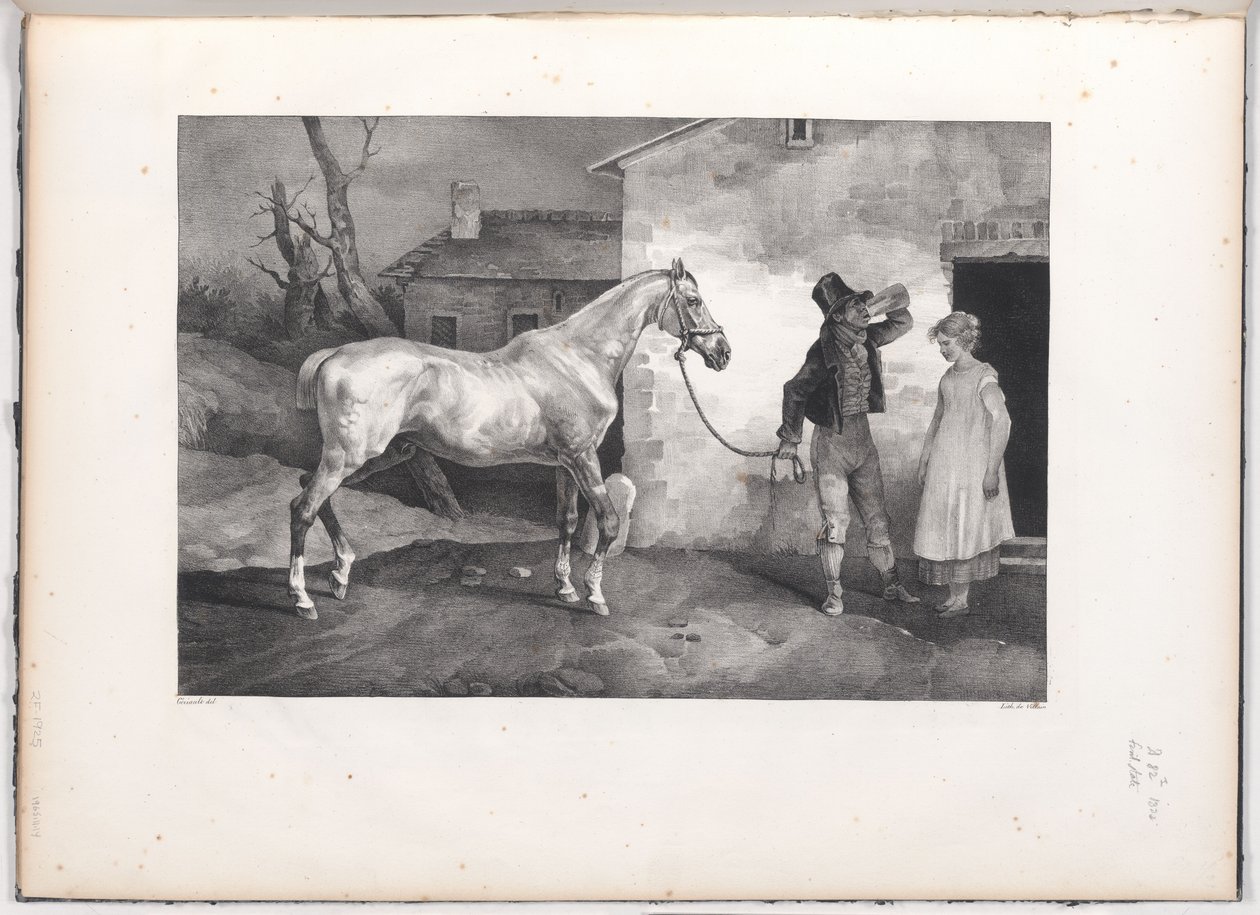 En gammel hest ved indgangen til en kro (An Old Horse at the Door of an Inn) af Theodore Gericault