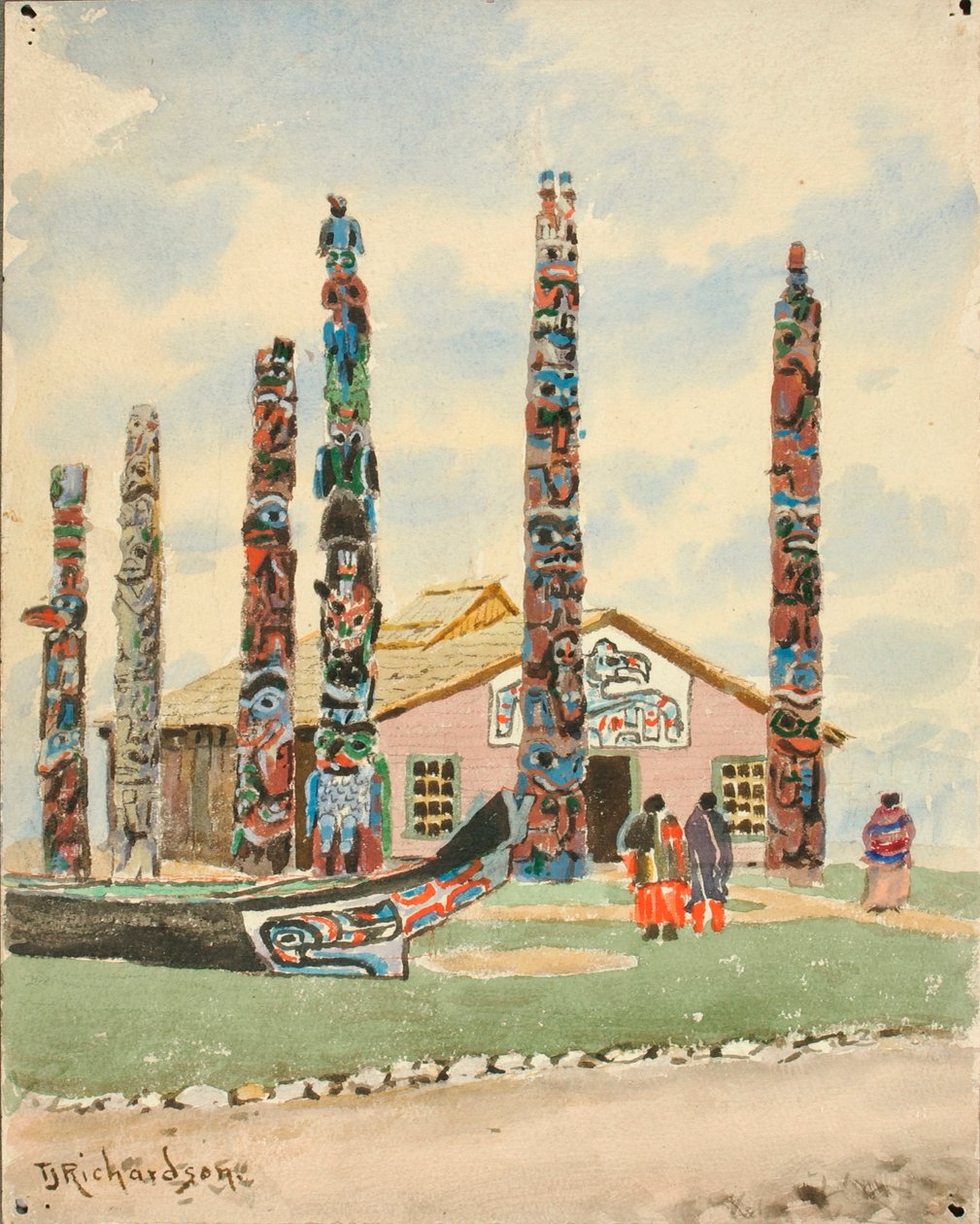 Alaska-bygning med totempæle på St. Louis-udstillingen af Theodore J. Richardson