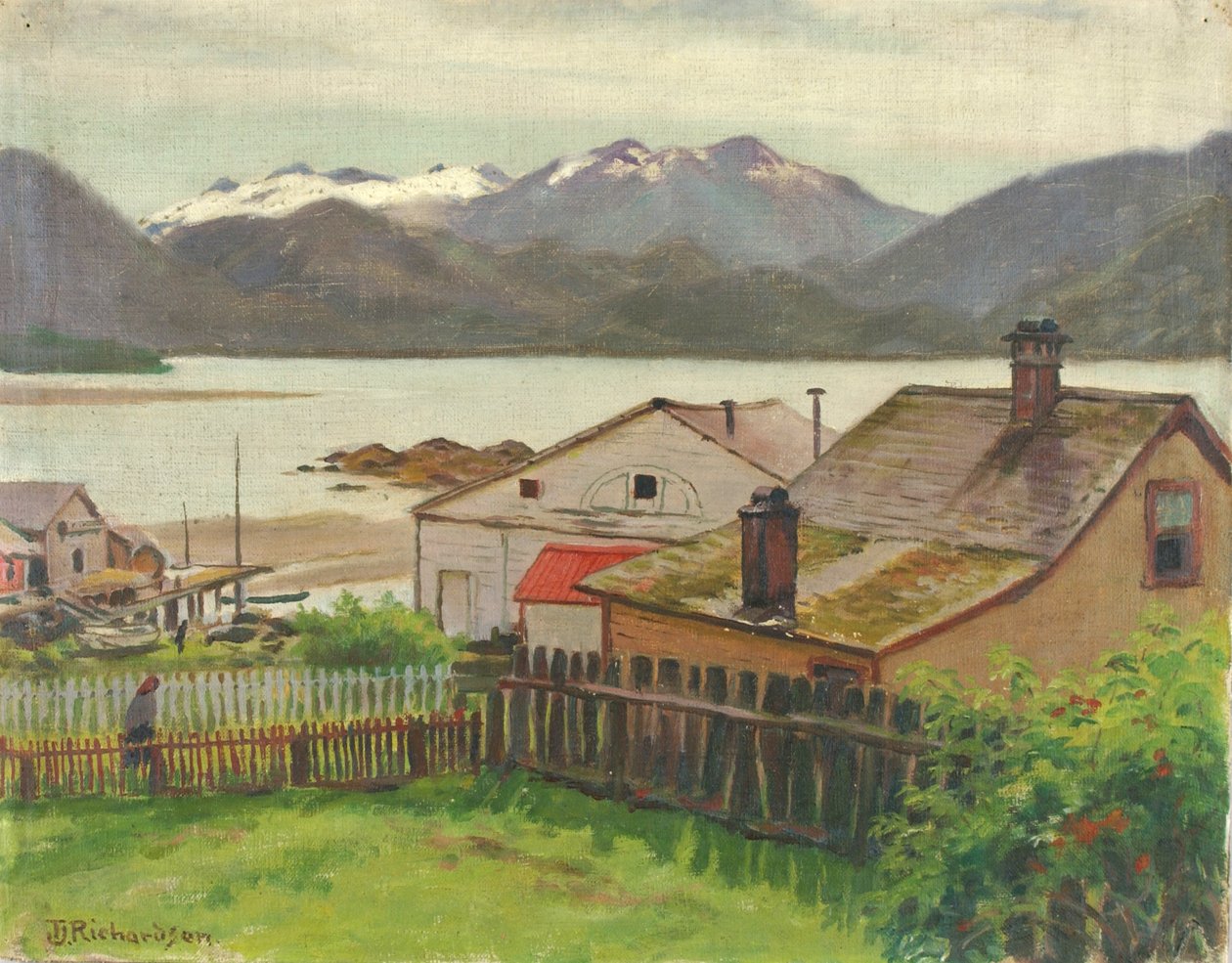 I det gamle kvarter, Sitka, 1900. af Theodore J. Richardson