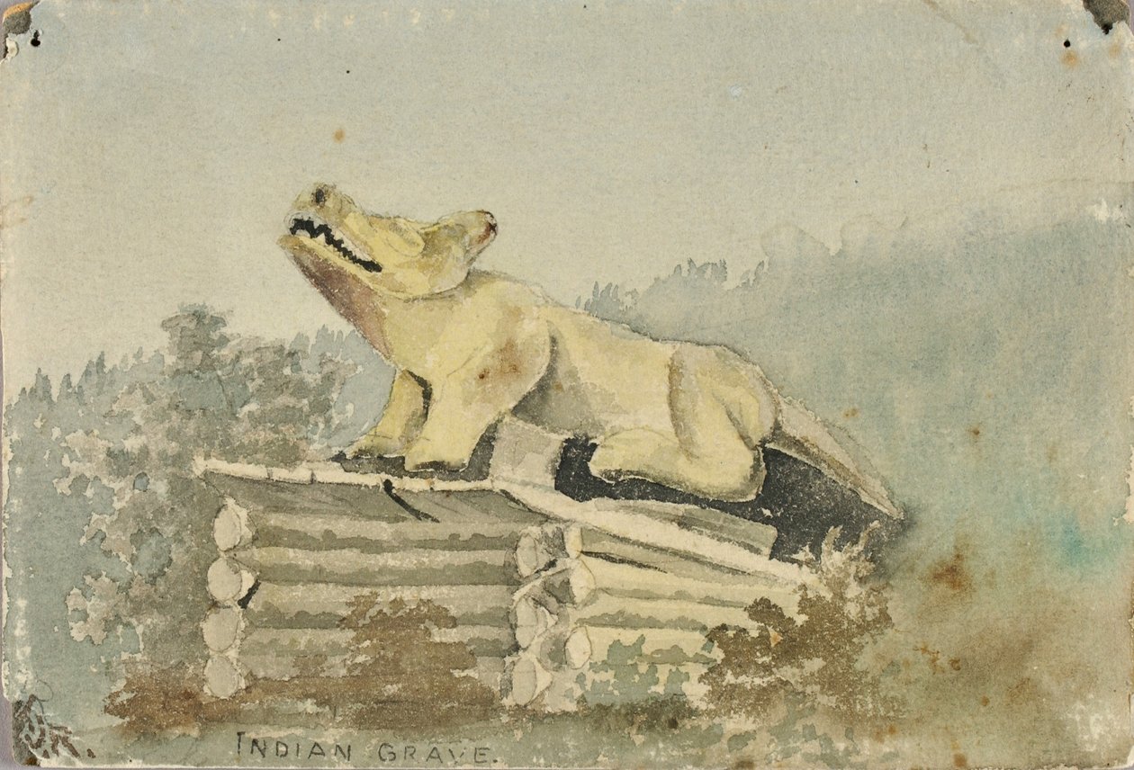 Indianergrav. Ulvetotem over medicinmandens grav, Wrangell af Theodore J. Richardson