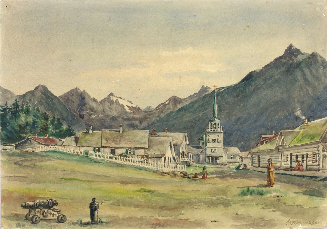 Lincoln Street, Sitka, 1887. af Theodore J. Richardson