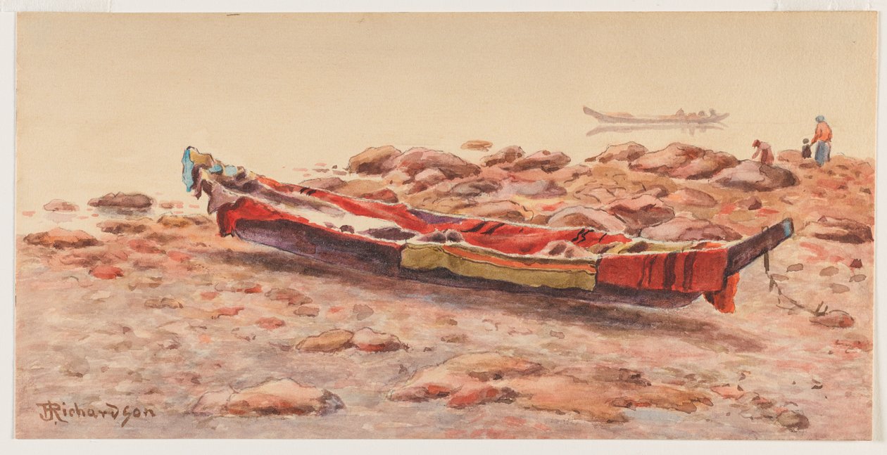 [Northwest Canoe], sandsynligvis 1884-86 eller
1903-14 (akvarel på papir) af Theodore J. Richardson