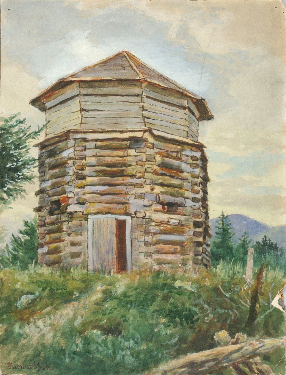 Russisk blokhus, Alaska, 1900 af Theodore J. Richardson