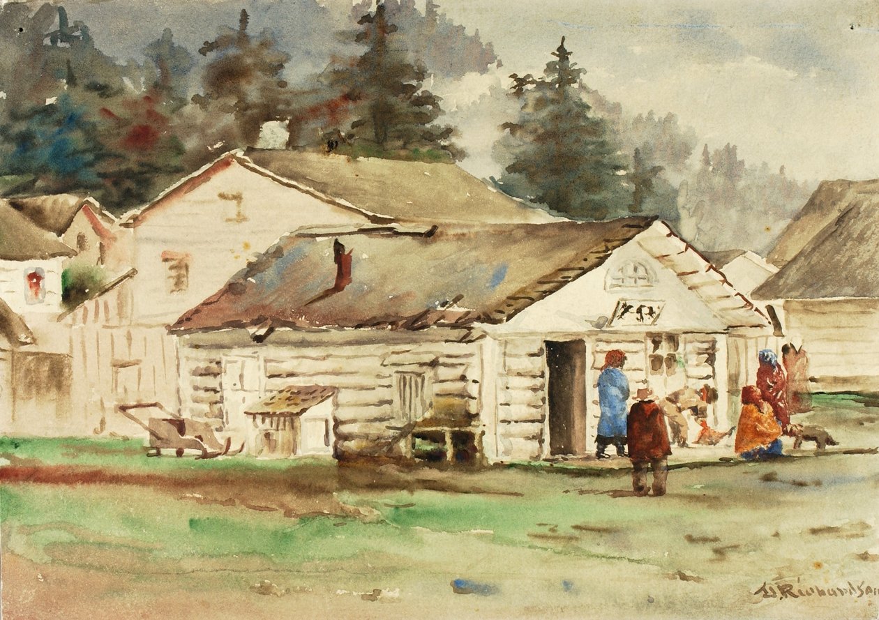Markedet for de tre krager, Sitka, 1889 af Theodore J. Richardson