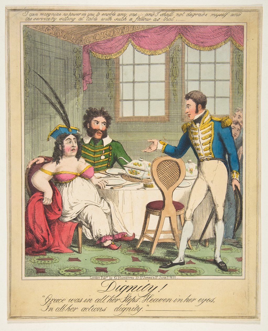Værdighed! - Grace var i alle hendes skridt. Himlen i hendes øjne, I alle hendes handlinger di..., 21. juni 1821. af Theodore Lane