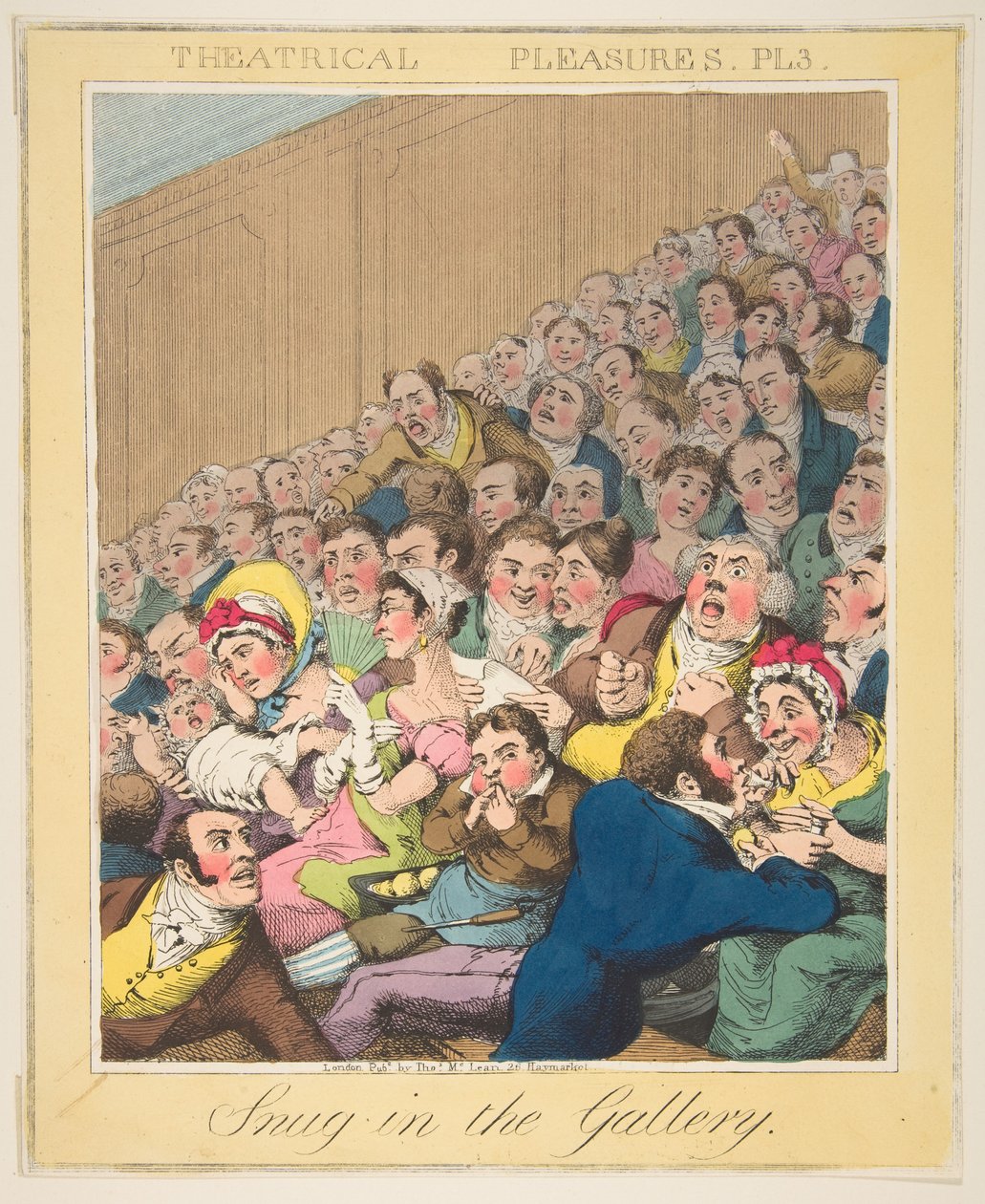 Teaterfornøjelser, Snug in the Gallery, Tavle 3, ca. 1835. af Theodore Lane