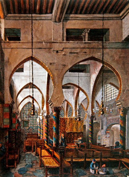 Interiør af en synagoge i Algier af Theodore Leblanc