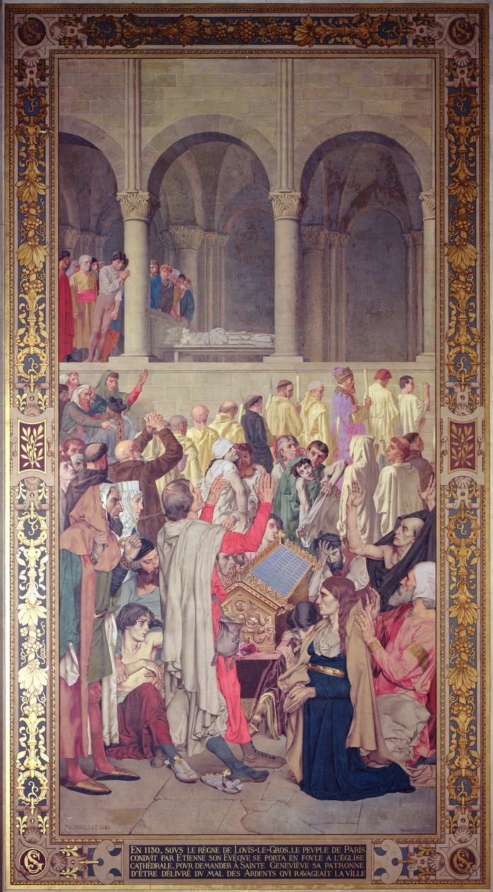 The Miracle of St. Genevieve, 1883 (vægmaleri) af Theodore Pierre Nicolas Maillot