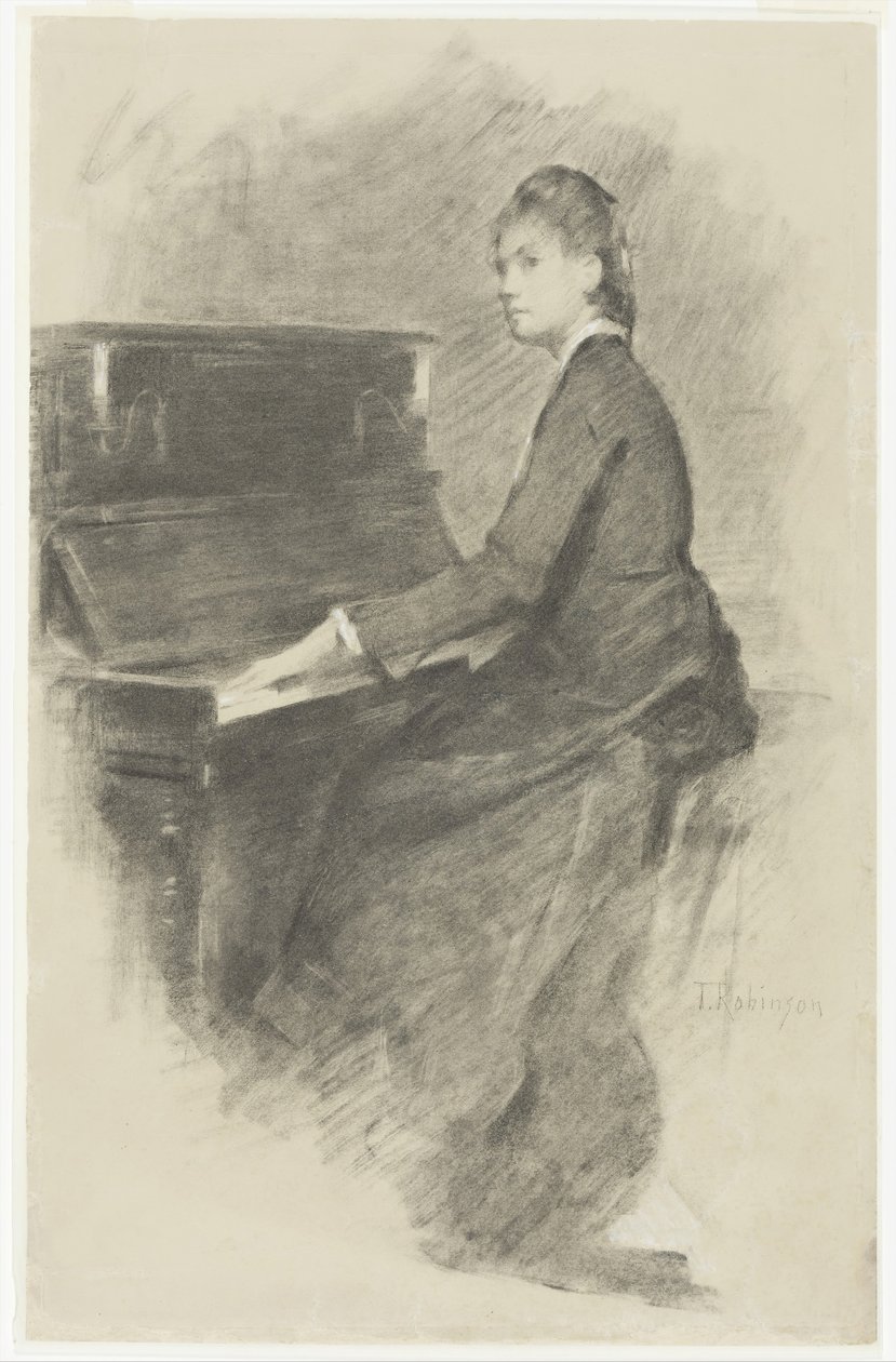 Ved klaveret, ca. 1887. af Theodore Robinson