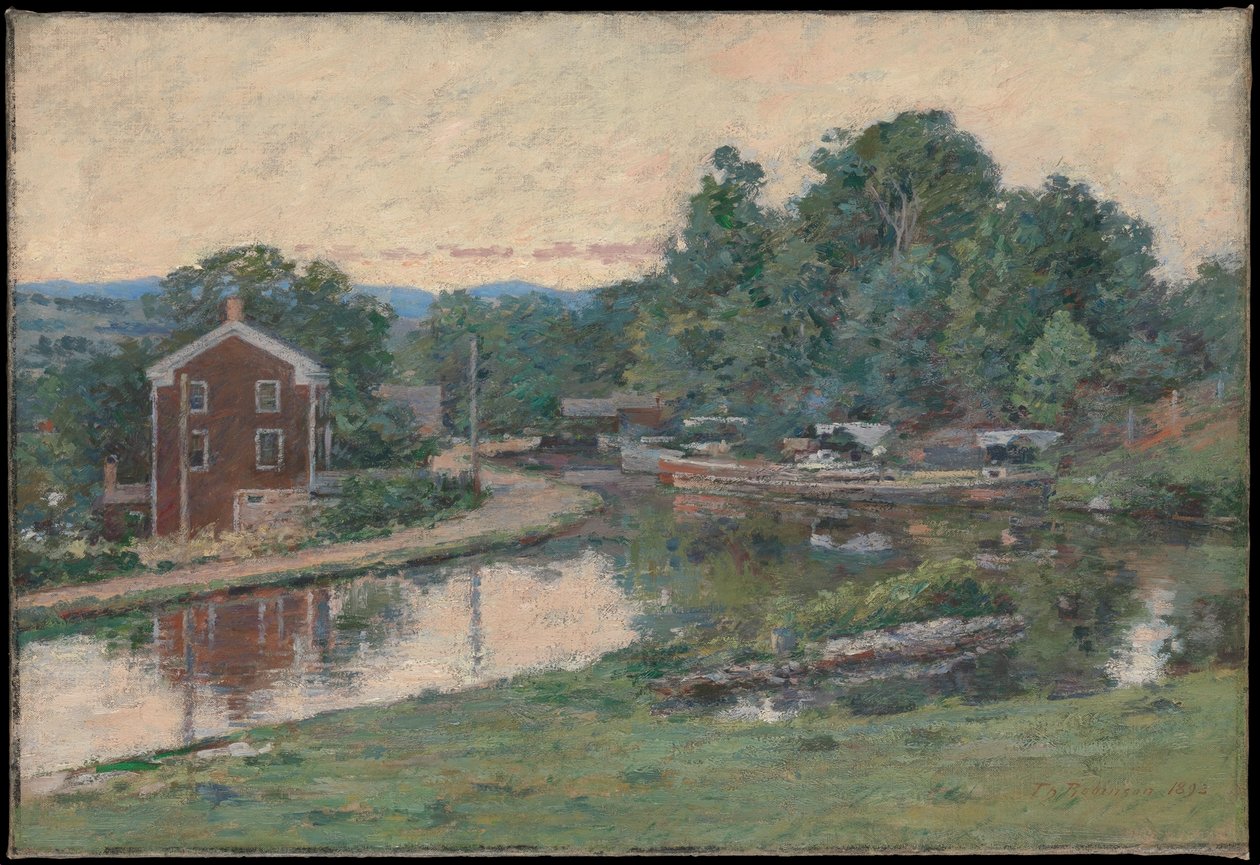 Aften ved slusen, Napanoch, New York af Theodore Robinson