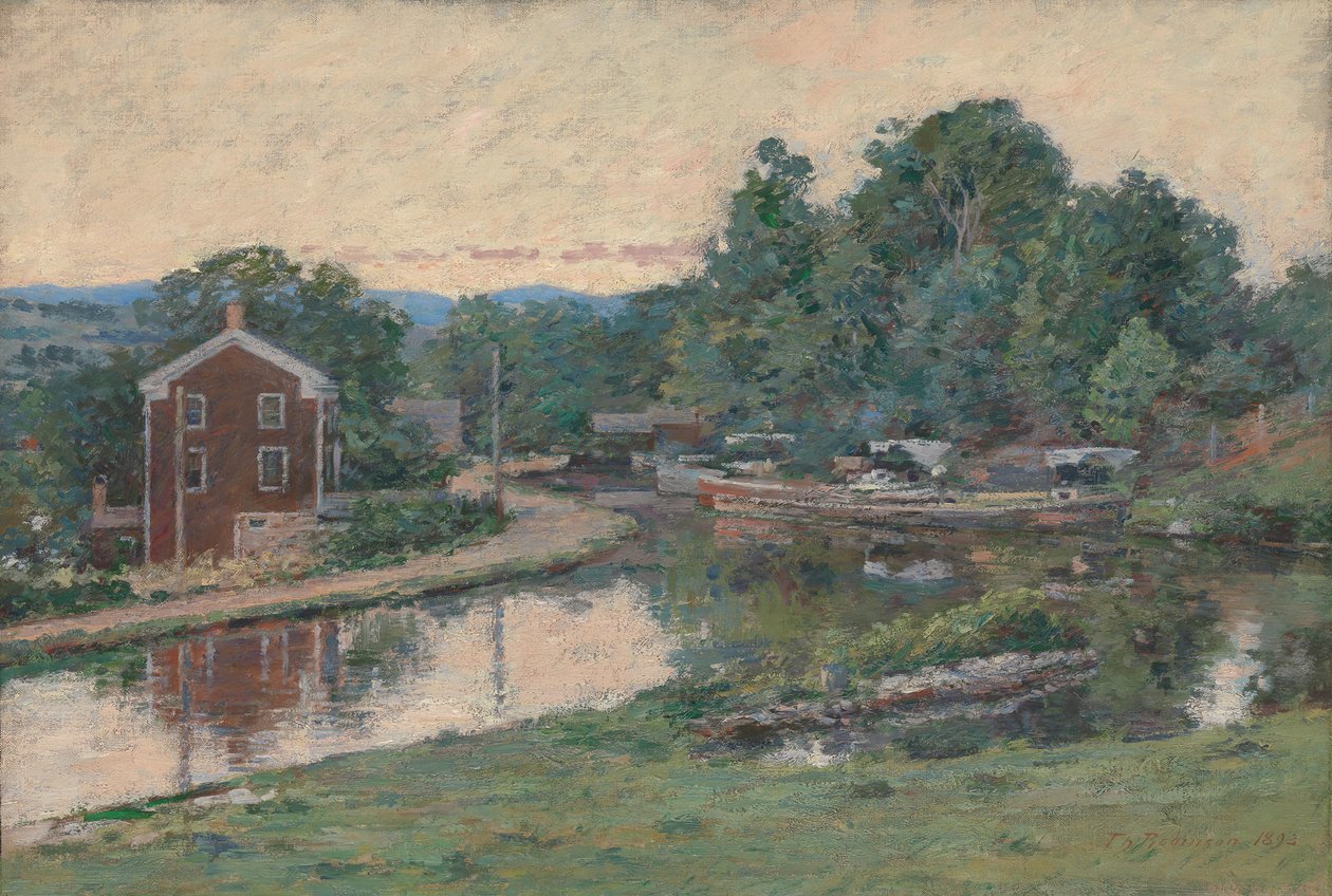 Evening at the Lock, Napanoch, New York, 1893. dani af Theodore Robinson