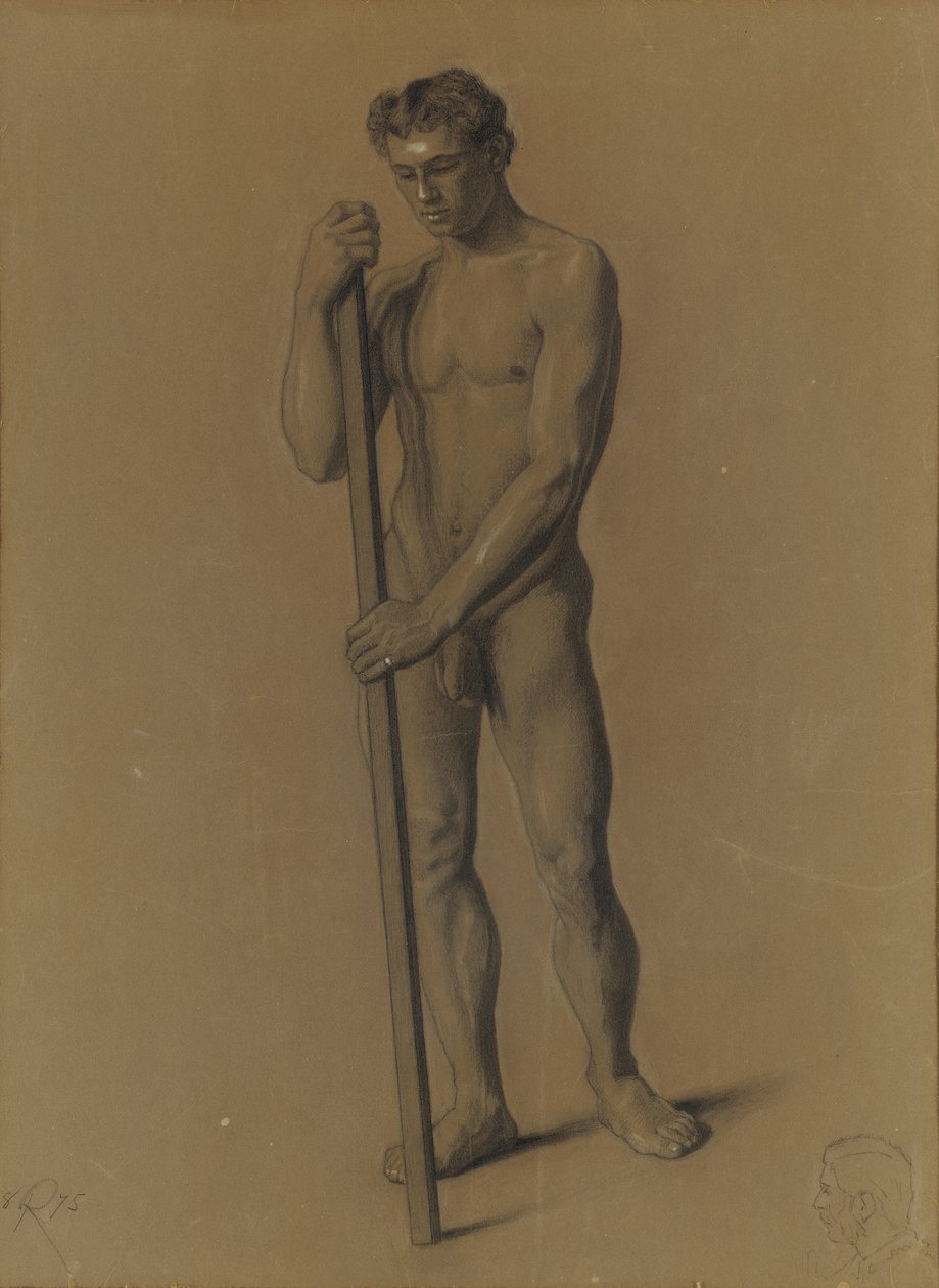 Studie af den mandlige figur, 1875 af Theodore Robinson