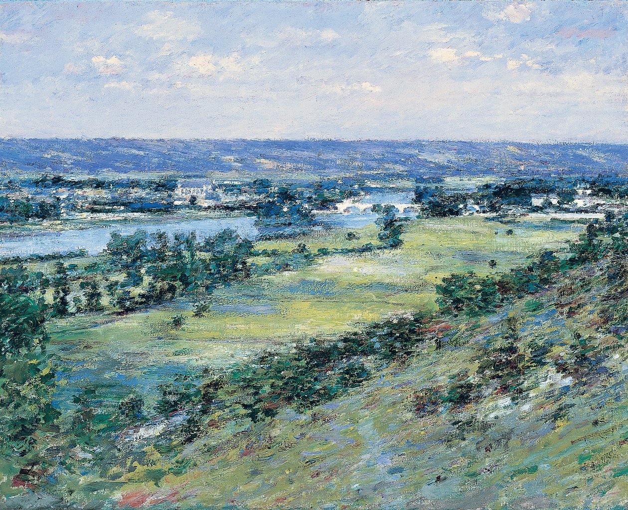 Seinen-dalen, fra Giverny-bakkerne, 1892 af Theodore Robinson