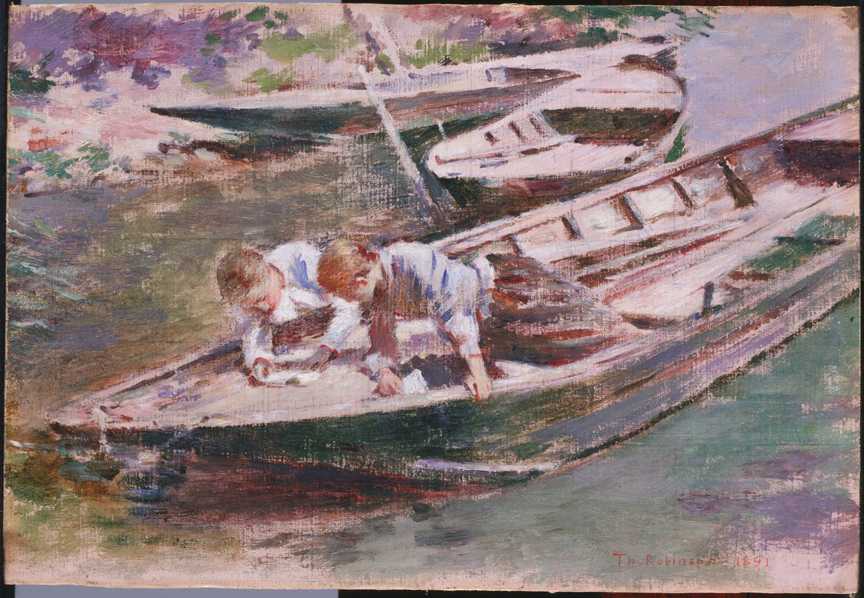 To i en båd af Theodore Robinson