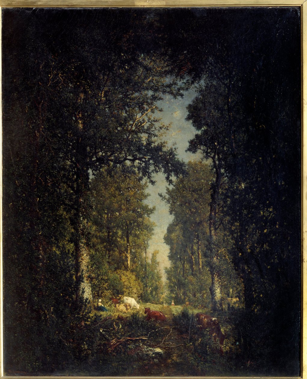 En allé, Isle Adam-skoven. Maleri af Theodore Rousseau (1812-1867) af Pierre Etienne Theodore Rousseau