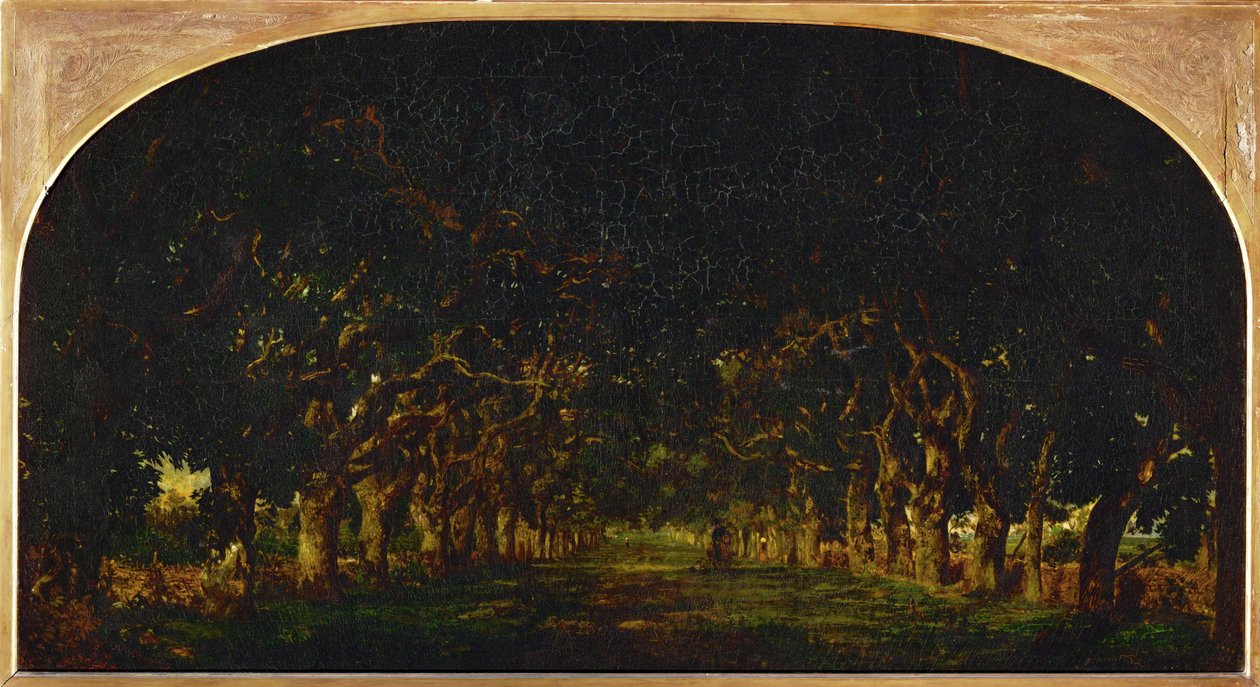 Allé af kastanjetræer ved Chateau de Souliers, nær Bressuire ... af Theodore Rousseau