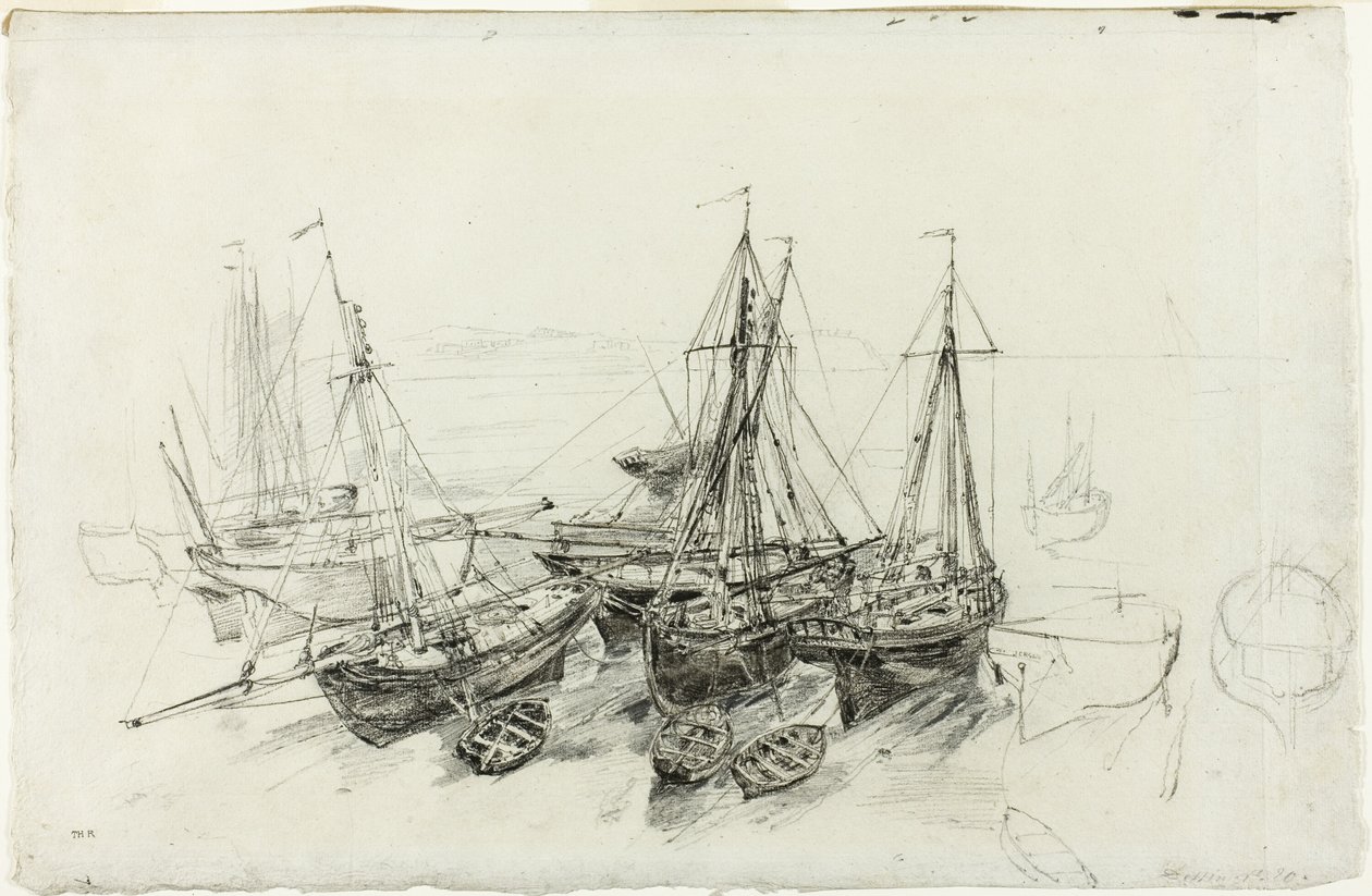 Fiskerbåde ved Granville af Theodore Rousseau