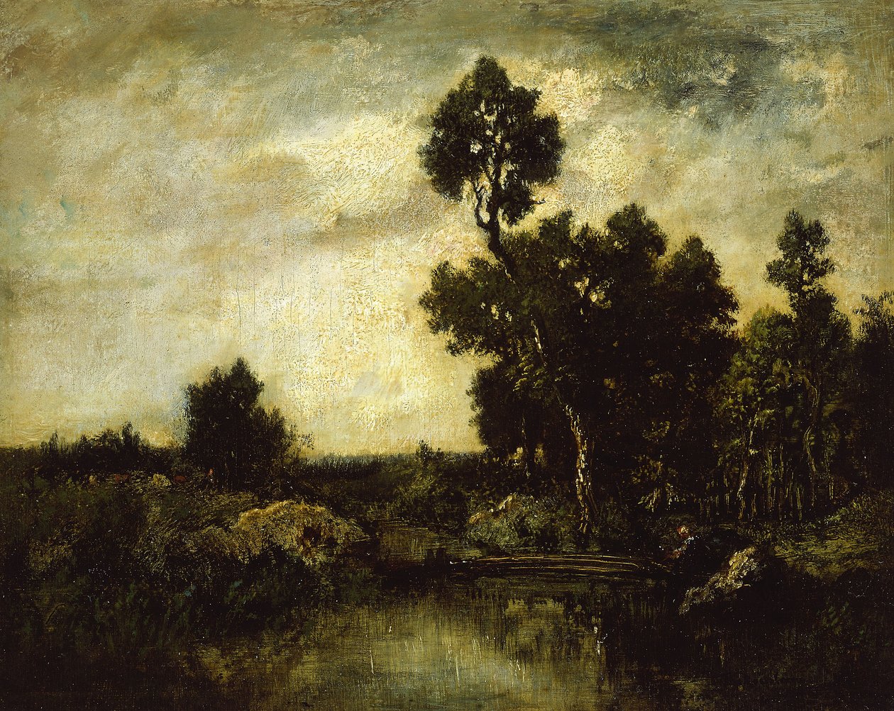 Landskab, ca. 1850 af Pierre Etienne Theodore Rousseau