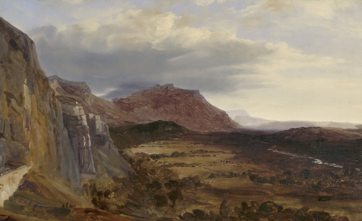 Udsigt over Saleve, nær Genève, 1834 af Pierre Etienne Theodore Rousseau