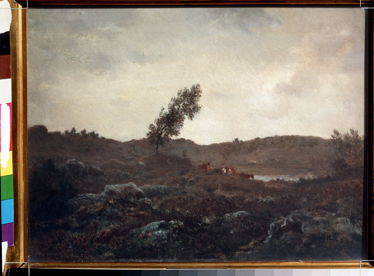 Udsigt over Barbizon (Udsigt over Barbizon). Maleri af Theodore Rousseau (1812-1867). Olie på træ, 24 x 32 cm, slutningen af ​​1840. Fransk skole i Barbizon. Pushkin Museum of Fine Arts, Moskva. af Theodore Rousseau