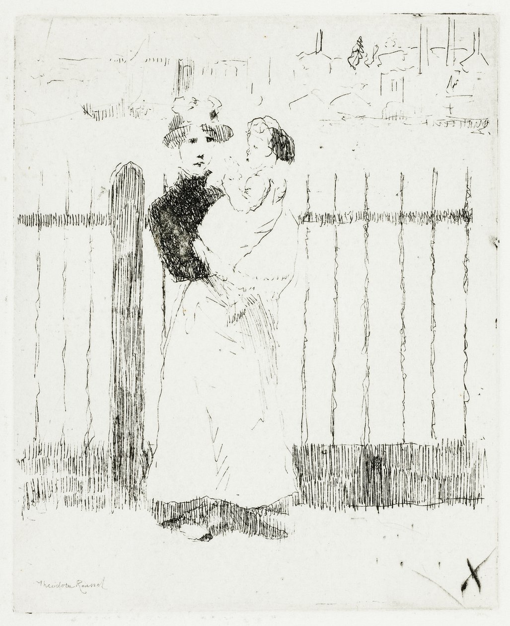 Emma og hendes baby, Chelsea Embankment af Theodore Roussel