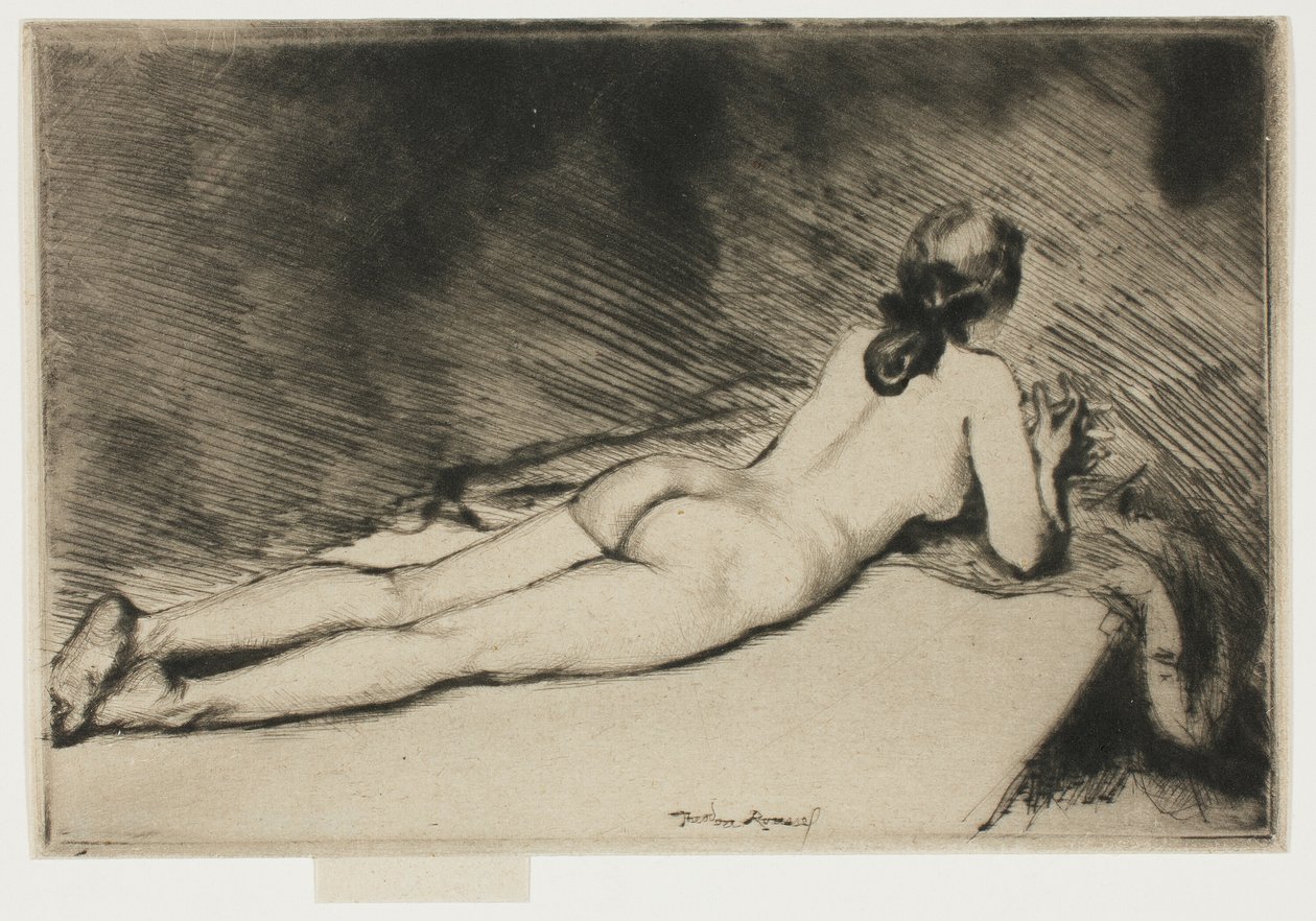 Liggende nøgen figur af Theodore Roussel
