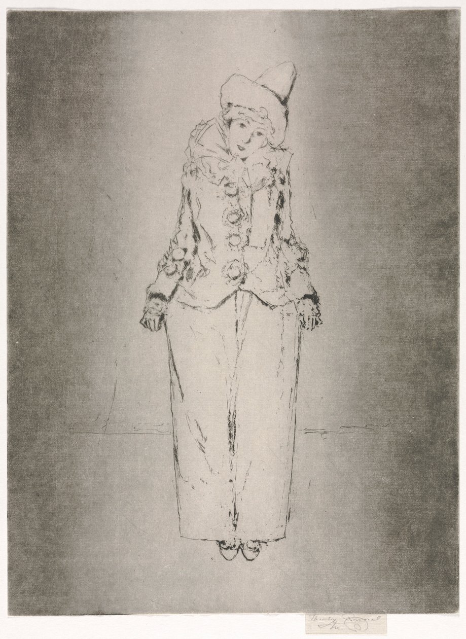 Pierrot en Pied, Portræt af Lady A. C., 1888. af Theodore Roussel
