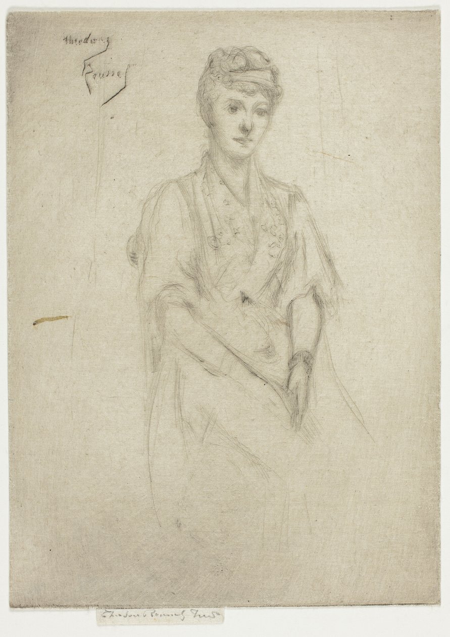 Portræt af fru Cyprian Williams i fancy kjole af Theodore Roussel