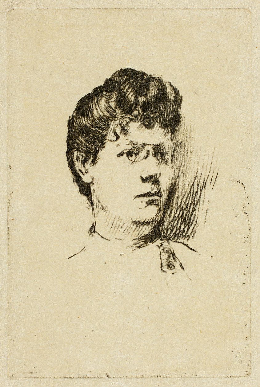 Skitse af et kvindehoved af Theodore Roussel