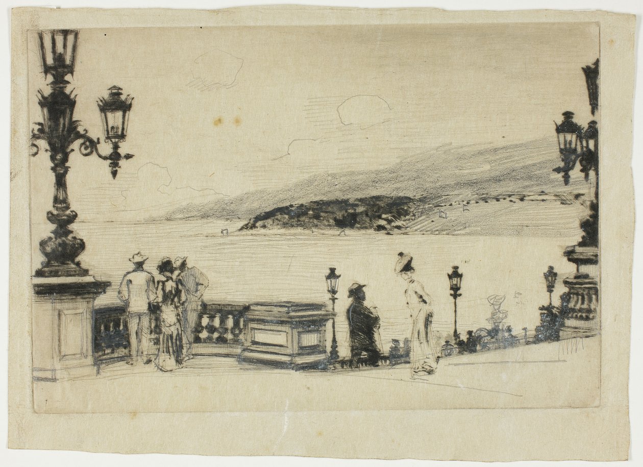 Studie til The Terrace, Monte Carlo af Theodore Roussel