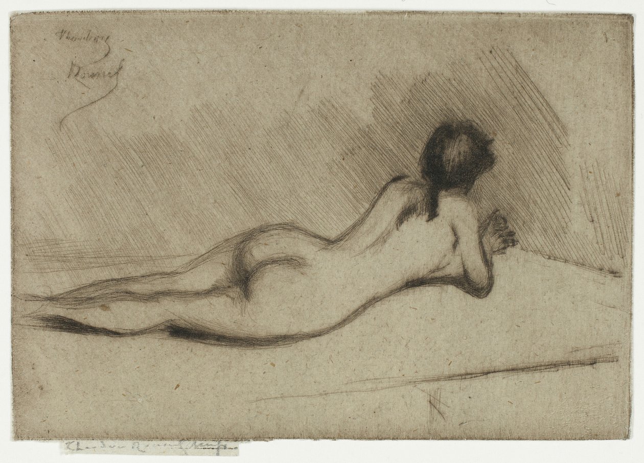 Studie fra Nøgen af en pige, der ligger ned af Theodore Roussel