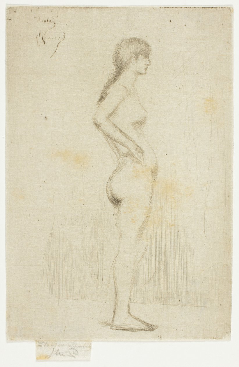 Studie fra Nude of a Girl Standing af Theodore Roussel