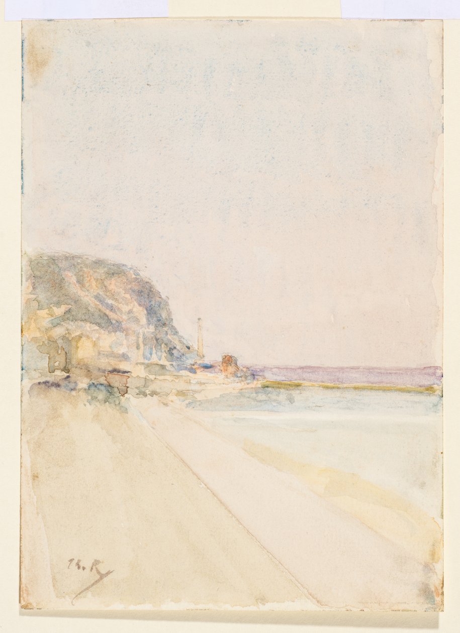 Udsigt over East Cliff, Hastings, før 1900 af Theodore Roussel