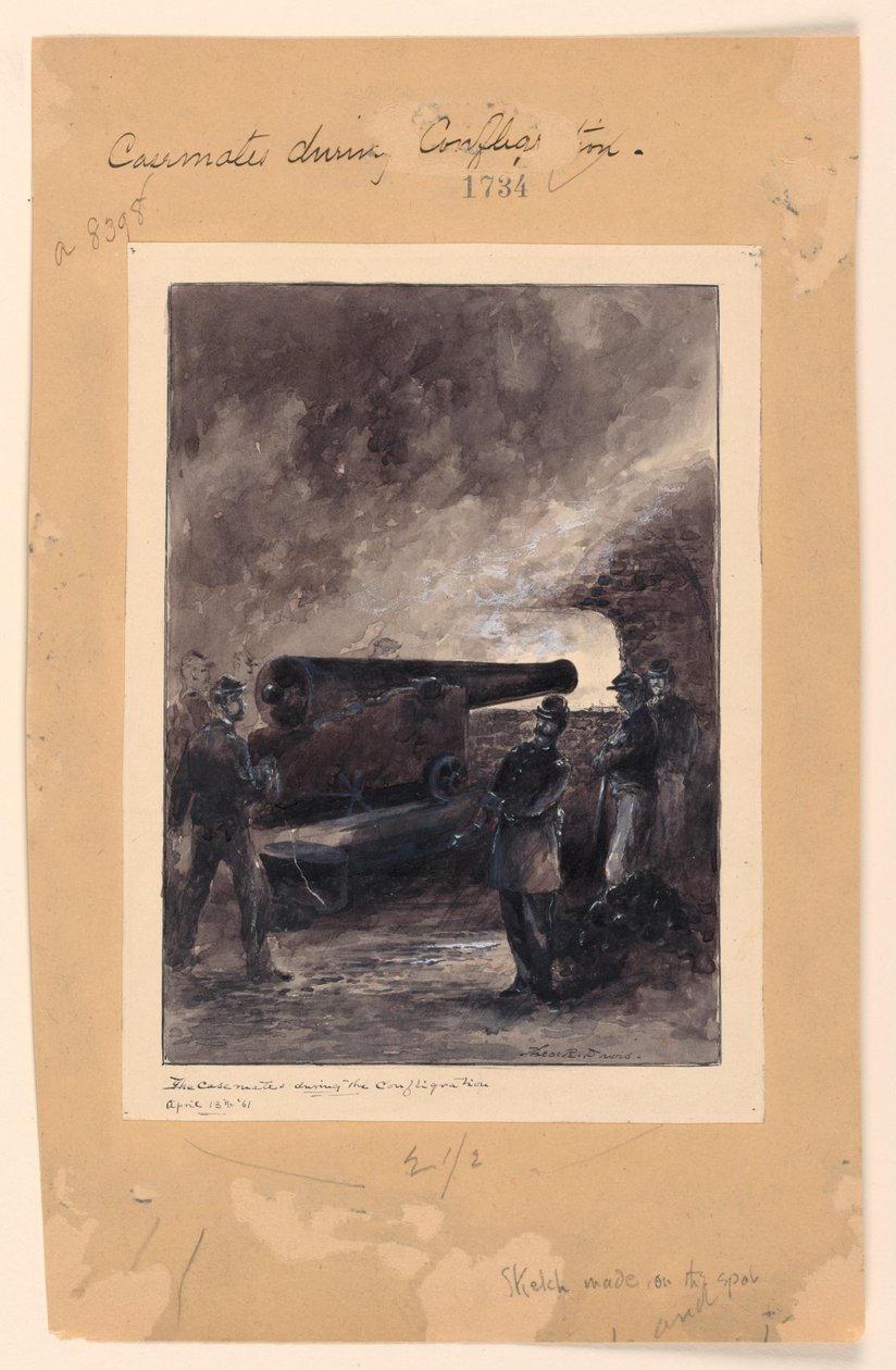 En kasematpistol under branden af Theodore Russell Davis