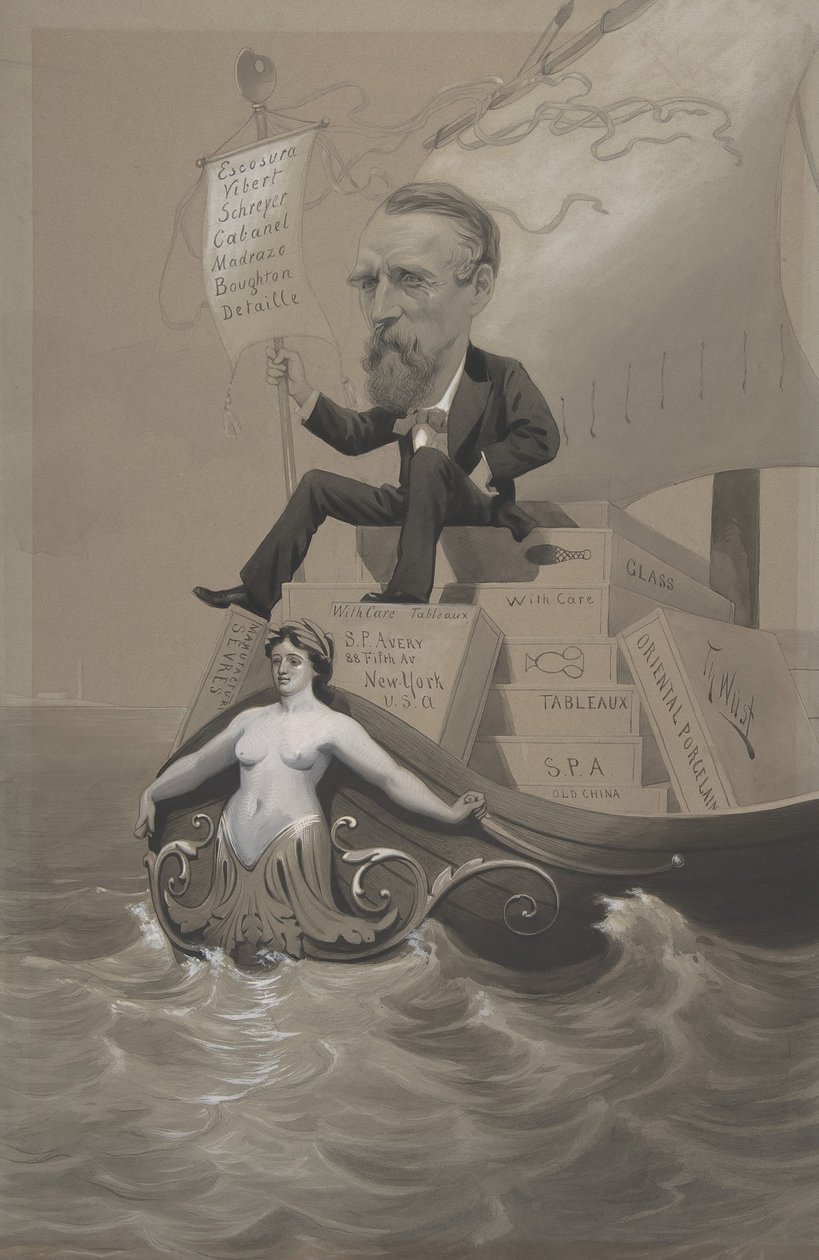 Samuel P. Avery transporterer sine skatte over havet, ca. 1875-80. af Theodore Wust