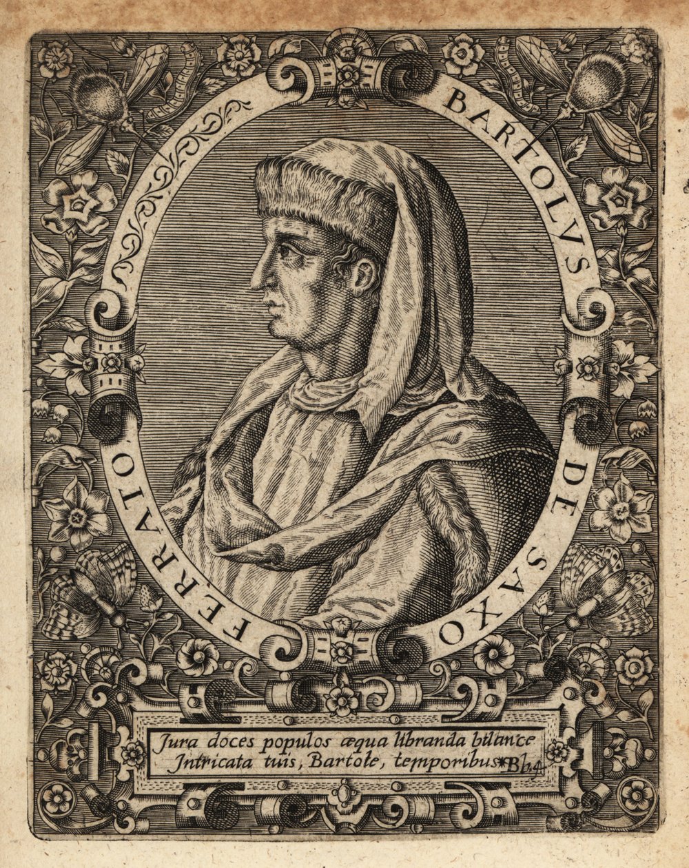 Bartolome de Saxoferrato, italiensk juraprofessor. af Theodore de Bry