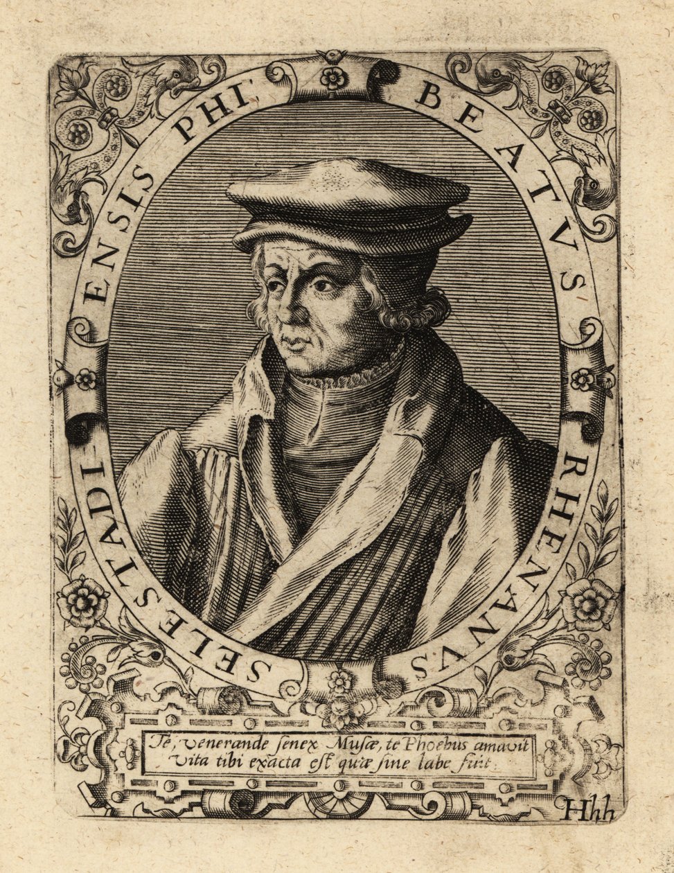 Salige Bild, tysk humanist. af Theodore de Bry