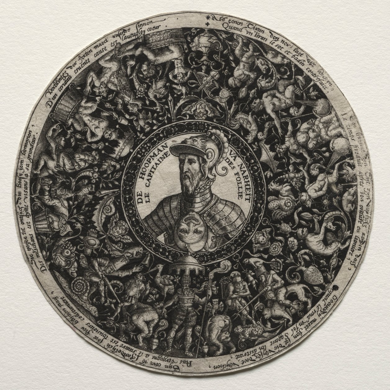Design til et fad med medaljoner, ca. 1558. af Theodore de Bry