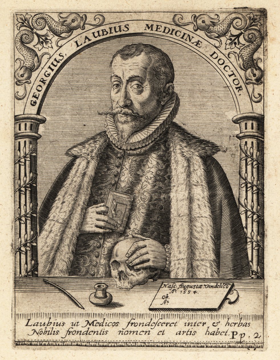 Georg Laube, tysk læge fra Augsburg af Theodore de Bry