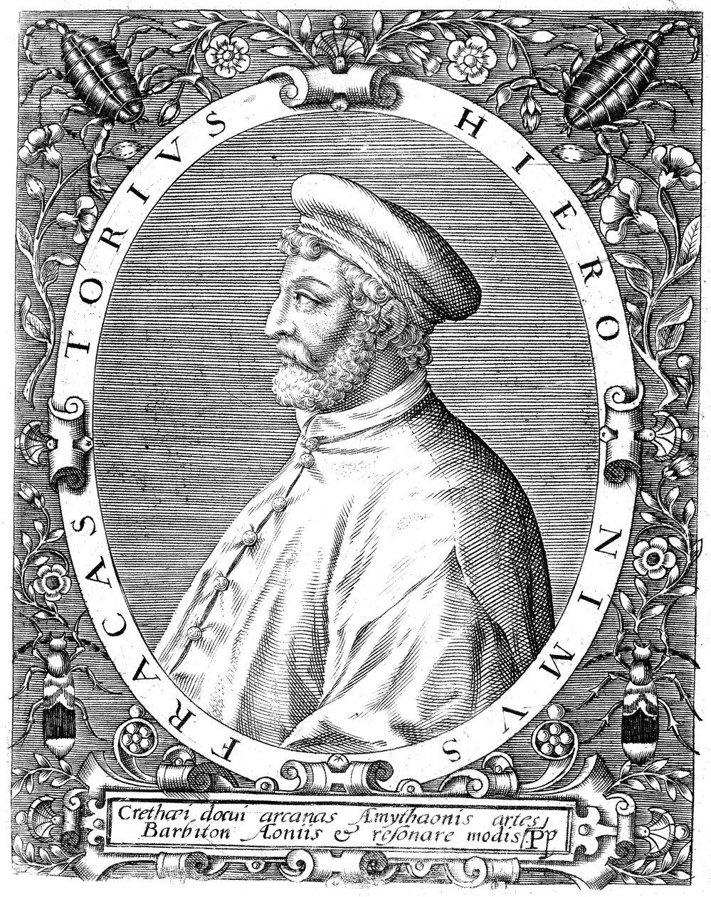 Girolamo Frascatoro, italiensk læge, digter og astronom, slutningen af det 16. århundrede af Theodore de Bry