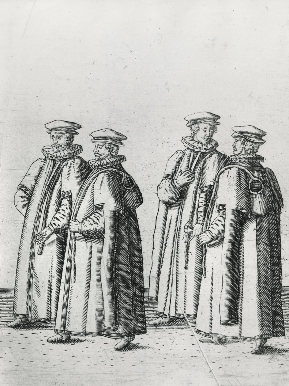 Købmænd i Sir Philip Sidneys begravelseskort på vej til St. Pauls Cathedral, 1587 af Theodore de Bry