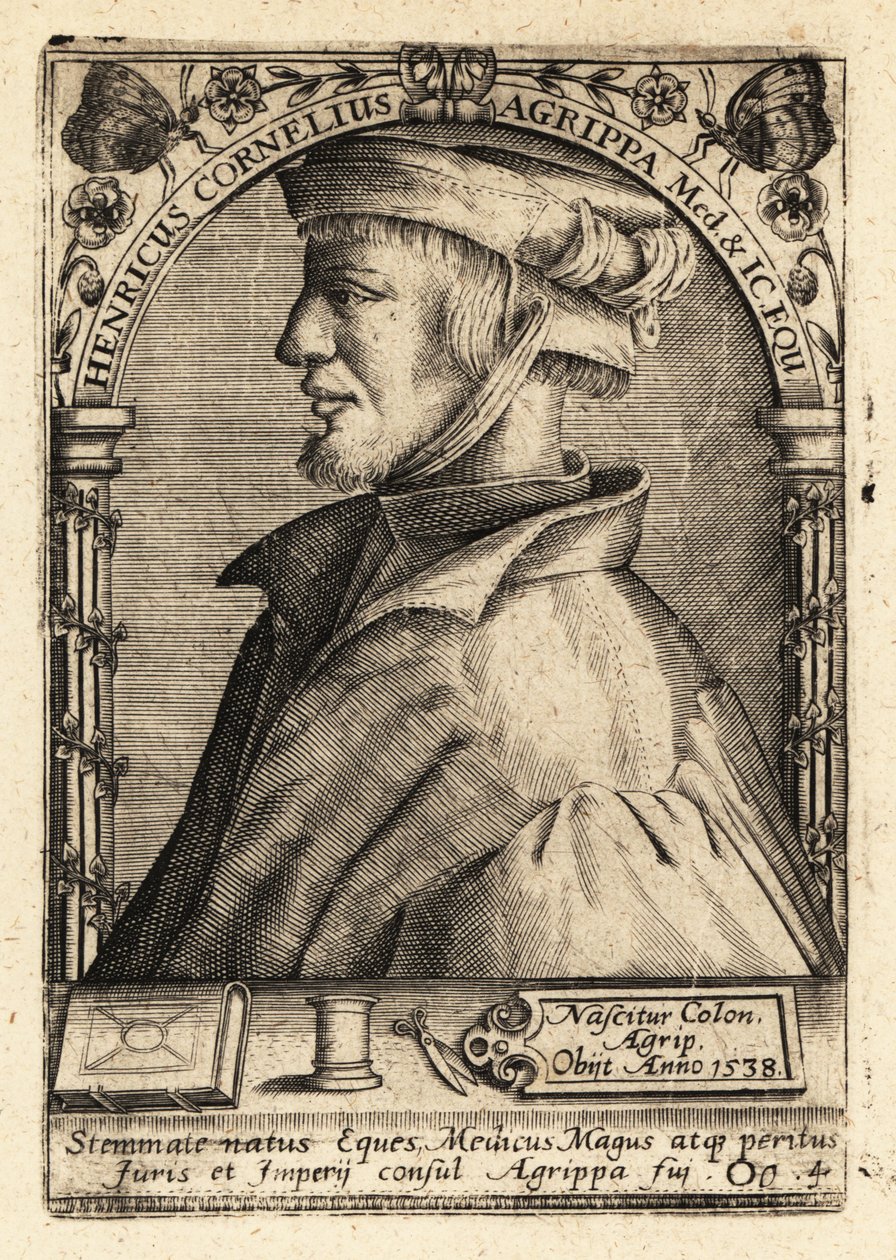 Heinrich Cornelius Agrippa von Nettesheim, tysk polymat. af Theodore de Bry