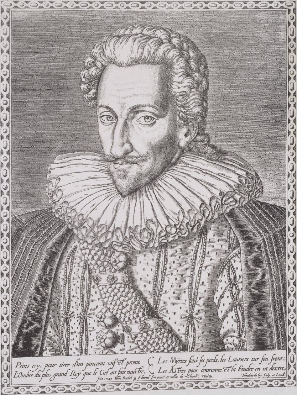 Henri IV (1553-1610) som konge af Navarra, 1589 af Theodore de Bry